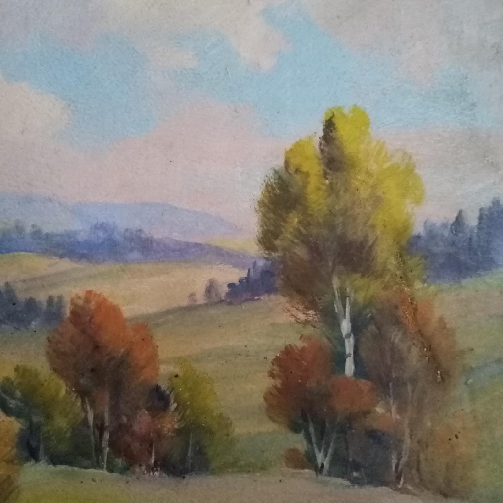 obraz - V KRAJINE ČESKÉ II., olej, L. Martínek 1946 - Umenie