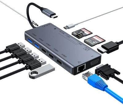 BYTTRON  13 in 1 USB-C Hub/Dokovací stanice/USB/LAN/Card/audio PD 100W