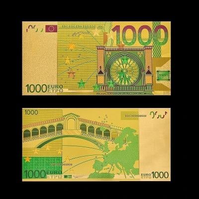 💸 Exkluzívna limitovaná zlatá zberateľská bankovka | 1000 € 💸