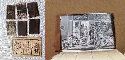 6x Orig. stará fotografie negativ Prostějov motocykl Norton Sunbeam