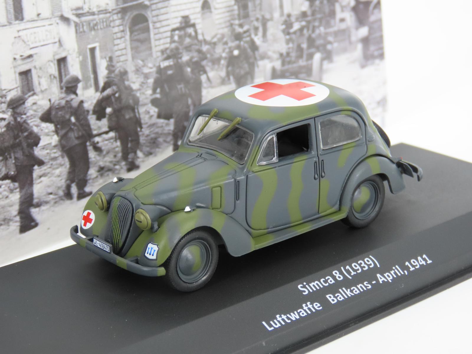 Simca 8 ambulancia 1939 Luftwaffe IXO Altaya ARMY 1:43 A055 - Modelárstvo