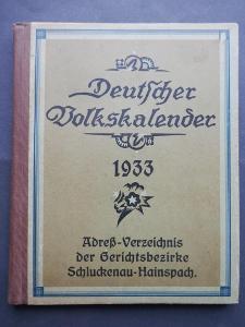 ADRESÁŘ - ŠLUKNOV a okolí - "Schluckenau-Hainspach" 1933 !!! SUDETY !
