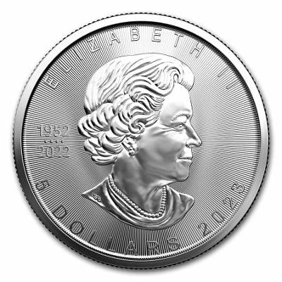 stříbrné mince Maple Leaf 1 oz 999,9/1000 v plastové kapsičce