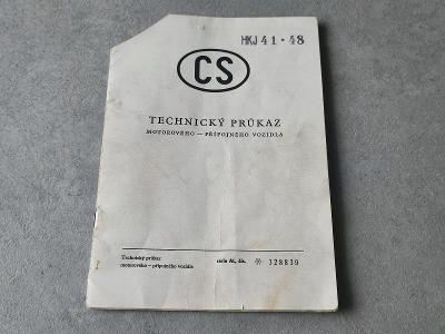Technický Průkaz Doklad Dokument Auto Veterán Škoda Forman 135 Technič