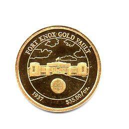 investiční zlatá mince USA - FORT KNOX GOLD VAUT 1937,  PROOF