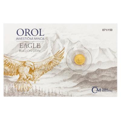 1/25 Oz investiční zlatá mince Orel 2020 standard - číslovaný obal RRR