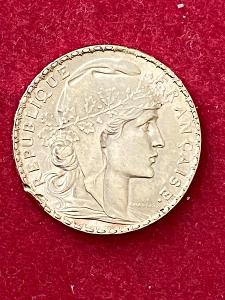 20 fr 1910 Francie AU zlato 