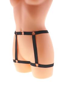 ČERNÝ Harness otevřené kalhotky elastický postroj vel. M