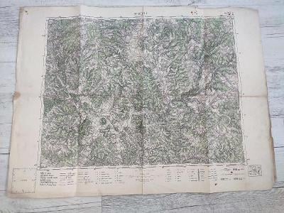 Stará  vojenská mapa speciálka Boskovice Blansko Morava Voják Armáda 