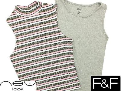 JAKO NOVÉ! 2x bezrukávkové, pružné tričko New Look + F&F, vel.13*15let