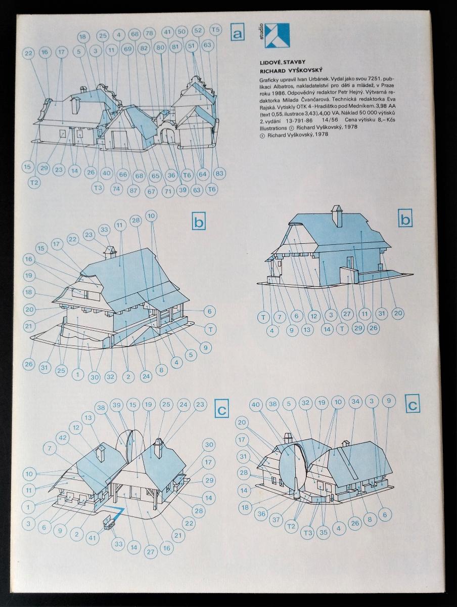 Vystřihovánky "Lidové stavby" Richard Vyškovský (Albatros 1986) - Modelářství