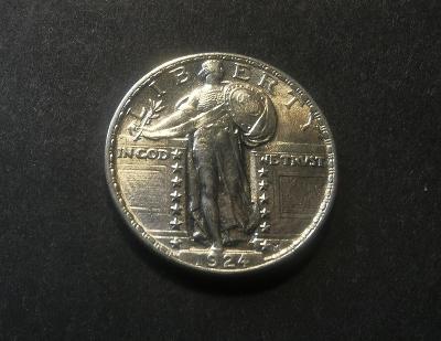 1/4 Dollar 1924 USA Vzácný TOP STAV!!