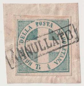 Itálie, Neapol, 1860, 1/2 Tor Savoyer-Kreuz, výstřižek, velmi vzácné