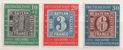 Německo, BRD, 1949, 10-30 Pf série 100. let známky, katalog Michel 