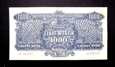 1000 korun 1944 NEPERFOROVANA serie AA   velice vzacna !