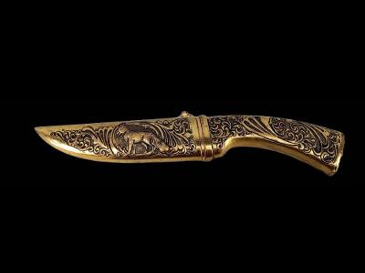 Starý kovový dekorativní sběratelský meč křižák - lovecký nůž - dýka