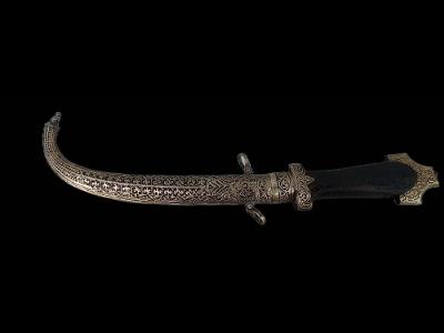 Starý kovový dekorativní sběratelský indický meč - dýka - orient