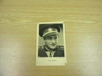 Stará filmová fotografie, pohlednice, Jára Pospíšil, uniforma