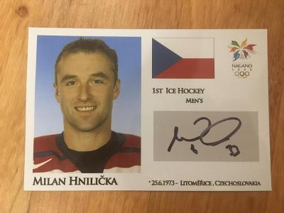 Autogram - Hokej - Milan Hnilička - Nagano 1998 Olympijská fotografie