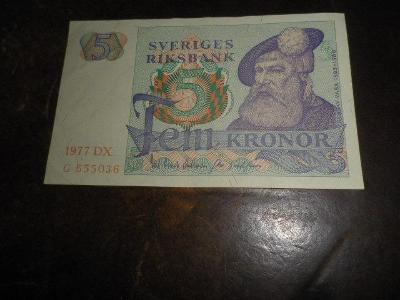 Švédsko 5 kronor 1977