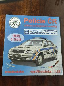 Policie ČR, vystřihovánka 1:24, Škoda Octavia, auto, papírový model
