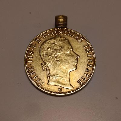 Zlatník - 1 Florin 1859 M / vzácný ročník - s ouškem - jinak top stav