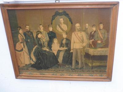 starý obraz František Josef I. a jeho rodina RU