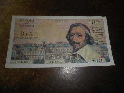 Francie 10 n. francs 1962