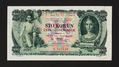 ČESKOSLOVENSKO - 100 koruna,1931 - serie N -  perforovaná -  stav UNC 