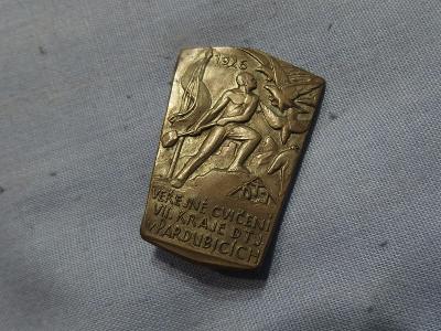 04- Starý odznak-příležitostní - DTJ - VEŘEJNÉ CVIČENÍ -PARDUBICE 1926