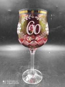 Jubilejní sklenička 60, broušená, 20x9 cm (18168)