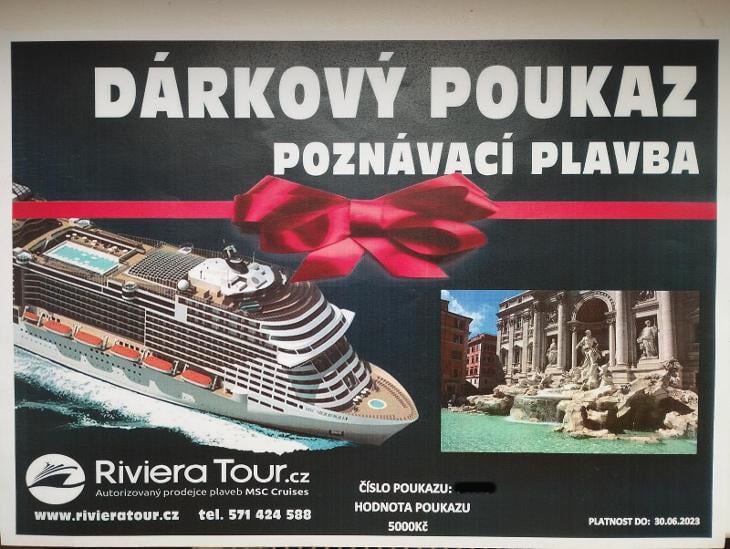 Darčekový poukaz 5000 Kč na ľubovoľný zájazd CK Riviera Tour - undefined