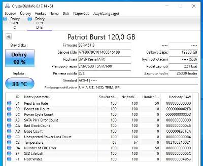 SSD Patriot 120 GB Burst, SATA