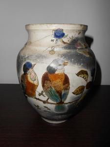 Nádherná váza s ptáčky - Japonsko, Čína, období 19. století!