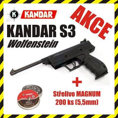 Vzduchovka Kandar S3 "Wolfenstein"  + střelivo  *** AKCE ***