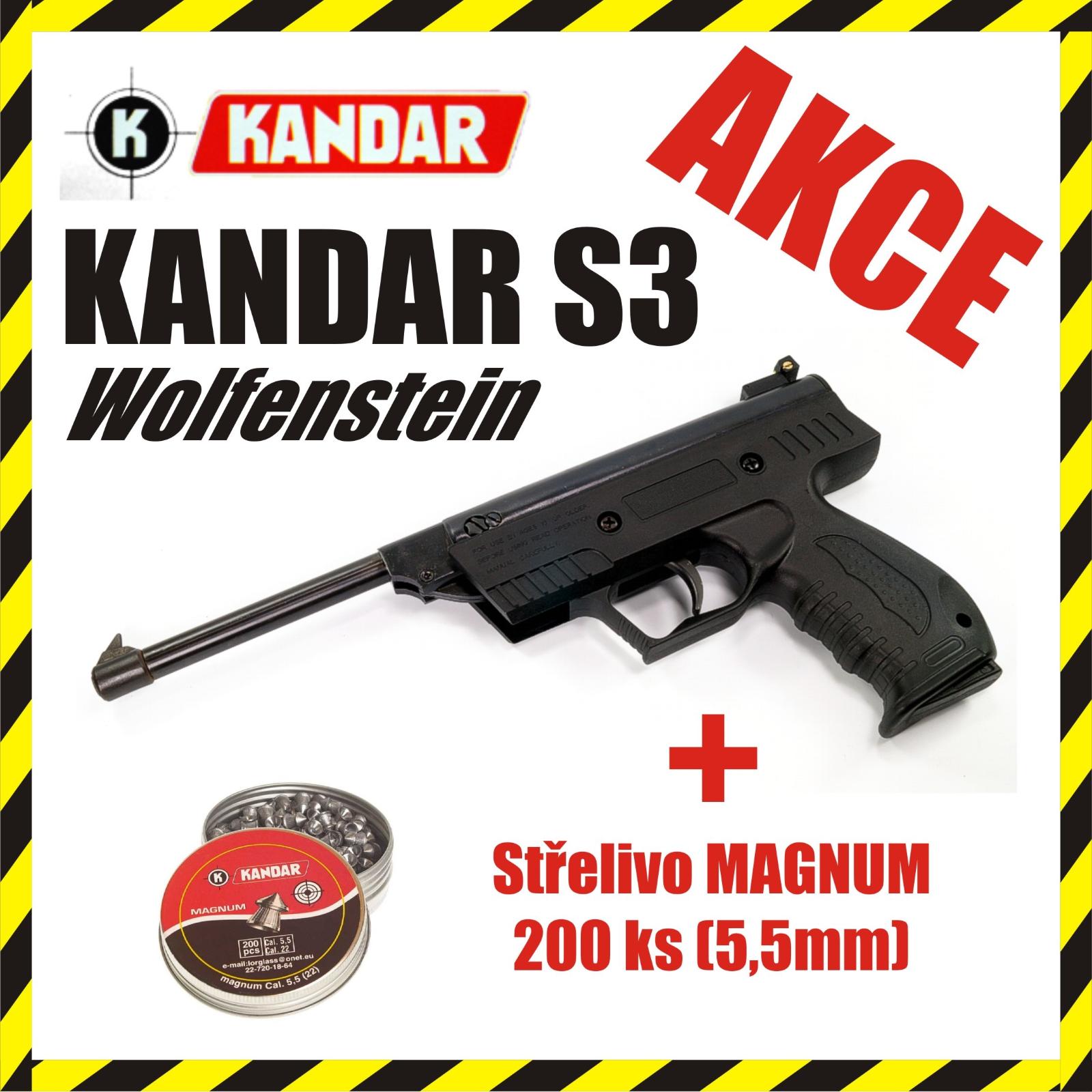 Vzduchovka Kandar S3 "Wolfenstein" + strelivo *** AKCIA *** - Šport a turistika