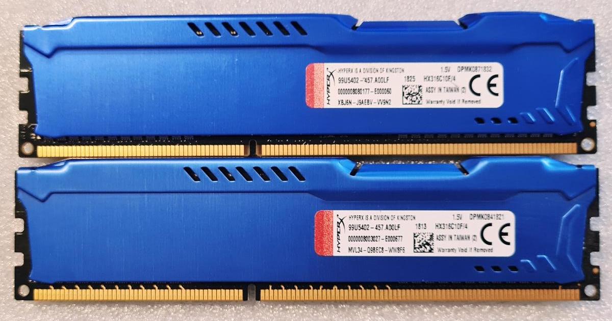 Pamäť RAM do PC HyperX Fury Blue 8GB DDR3 1600 CL10 (2x 4GB) - Počítače a hry