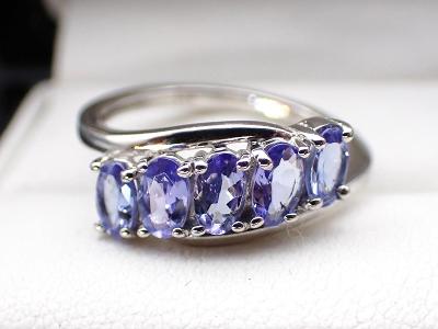 Luxusní prsten s tanzanity- 1,00ct !!!