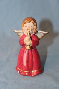 XX7. Vánoční dekorace - Porcelán zvonek anděl 8,8 cm