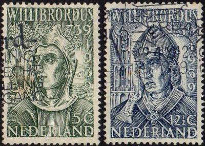 Nizozemí 1939 Mi:NL 332-333 Řada: 1200. výročí úmrtí sv. Willibrorda 