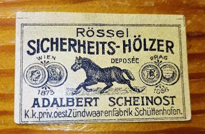 Adalbert Scheinost - Schüttenhofen - stará nálepka
