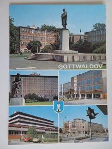 ZL o. ZLÍN / GOTTWALDOV - pohledy na město - socha GOTTWALD