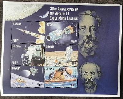 Guyana 1999 8€ 35 rokov pristátie na mesiaci, Vesmír a veda
