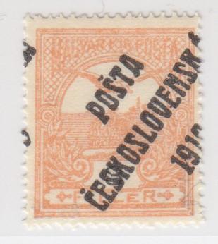 122. PČ 1919 POF 91 - 3f -oranžová - TURUL - zk. Vrba - typ IV **