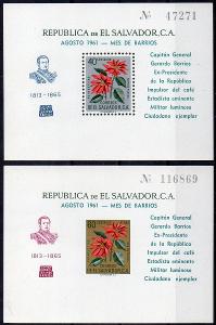 El Salvador-Flóra / Pryšec nádherný 1961** Mi.Bl.10-11 / 40 €