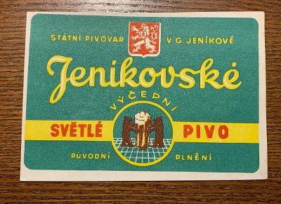 Stará pivní etiketa - pivovar pivo Jeníkovské Golčův Jeníkov