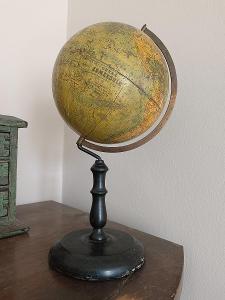 starý globus/obraz zeměkoule-Jan Felkl & Syn-cca.r.1900 doprava ZDARMA