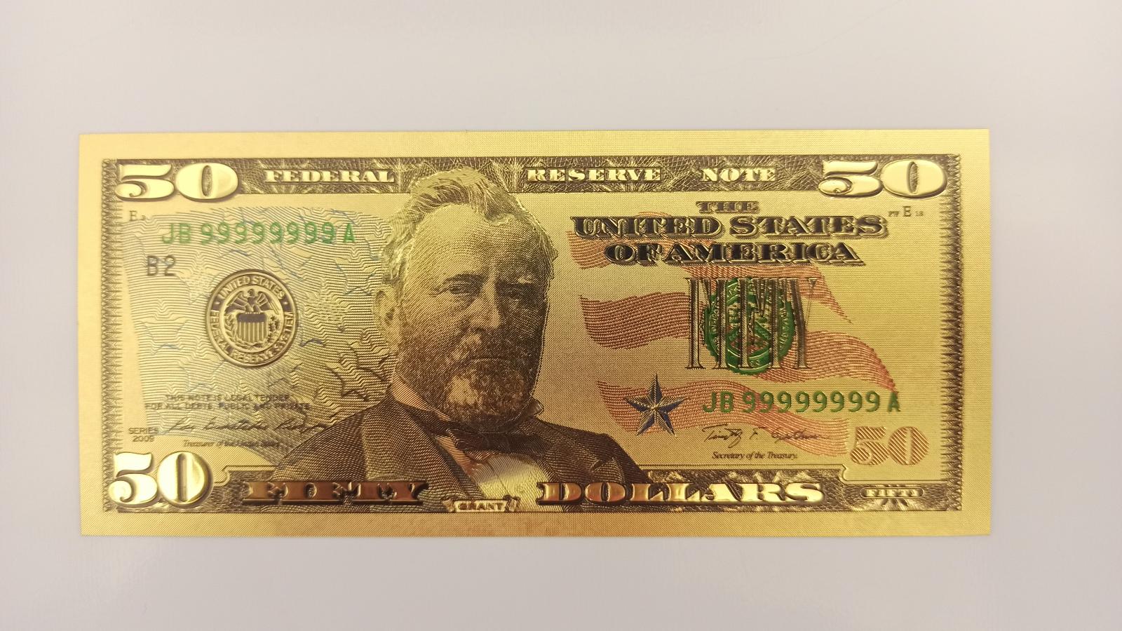 Pamätná zberateľská bankovka , 50 dolár - Zberateľstvo