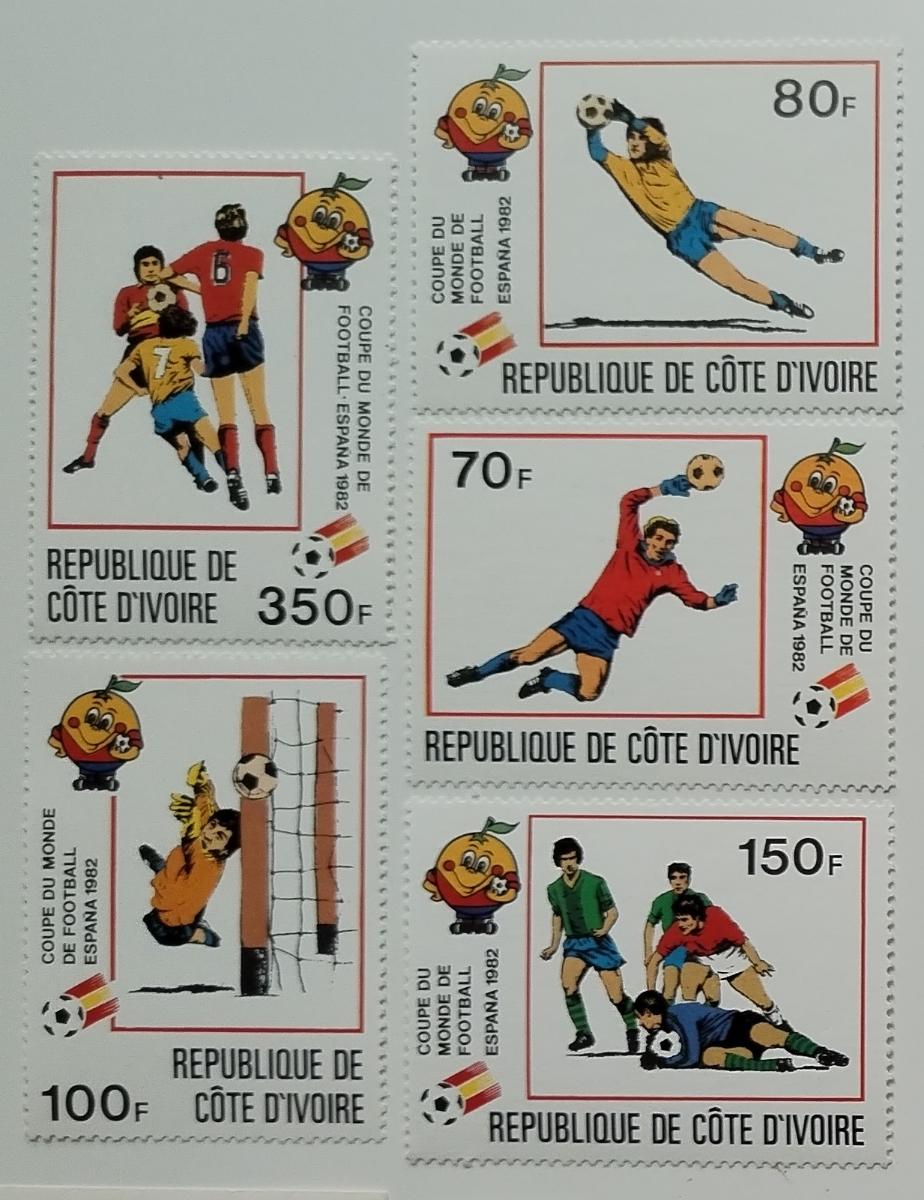 Pobrežie Slonoviny 1982 8€ Futbalové majstrovstvá a šport - Známky