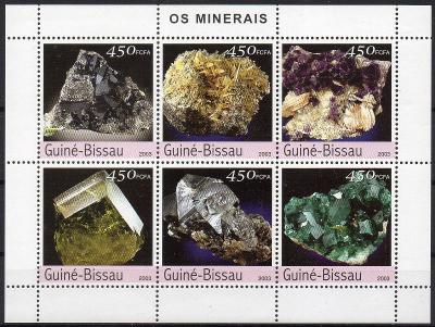Guinea Bissau-Minerály 2003**  Mi.Klb.2213-2218 / 11 €
